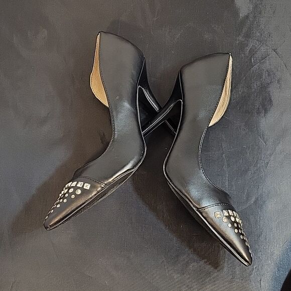 QUPID LEATHER UPPER POINTED TOE SEQUIN BEADED HIGH HEEL D'ORSAY SHOE - Picture 11 of 12